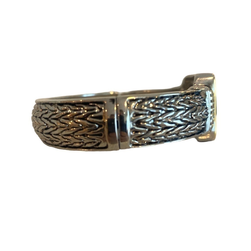 Hinge Bangle Silver/Black/Gold Colored Bracelet - Picture 2 of 6